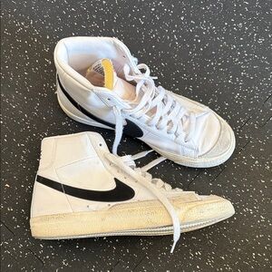 Nike White and Black High-Top Sneakers